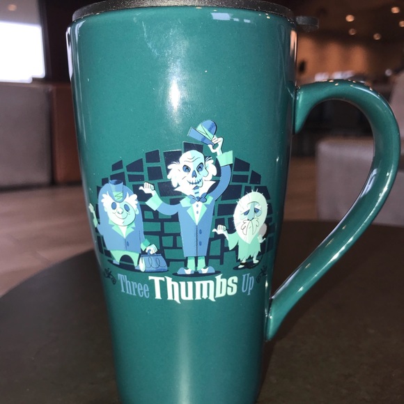 Disney Parks Haunted Mansion Hitchhiking Ghosts Three Thumbs Up Travel TO GO Mug